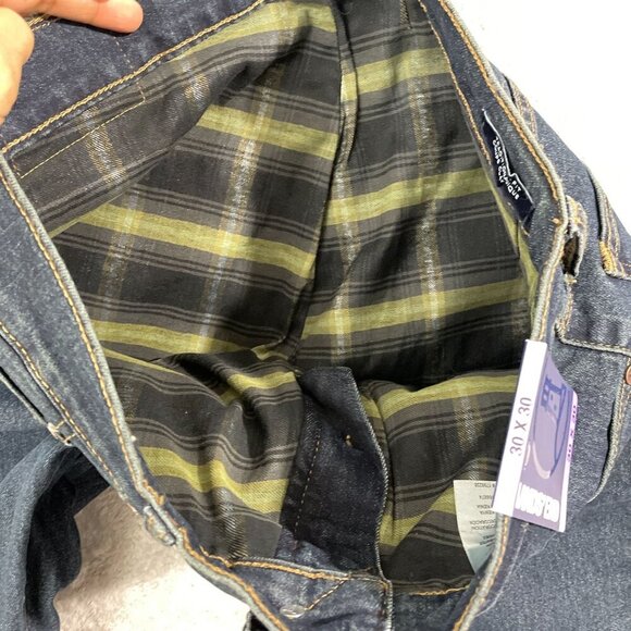 NEW Lands End Mens 30x30 Traditional Fit Jeans  Plaid Lined - Picture 8 of 9